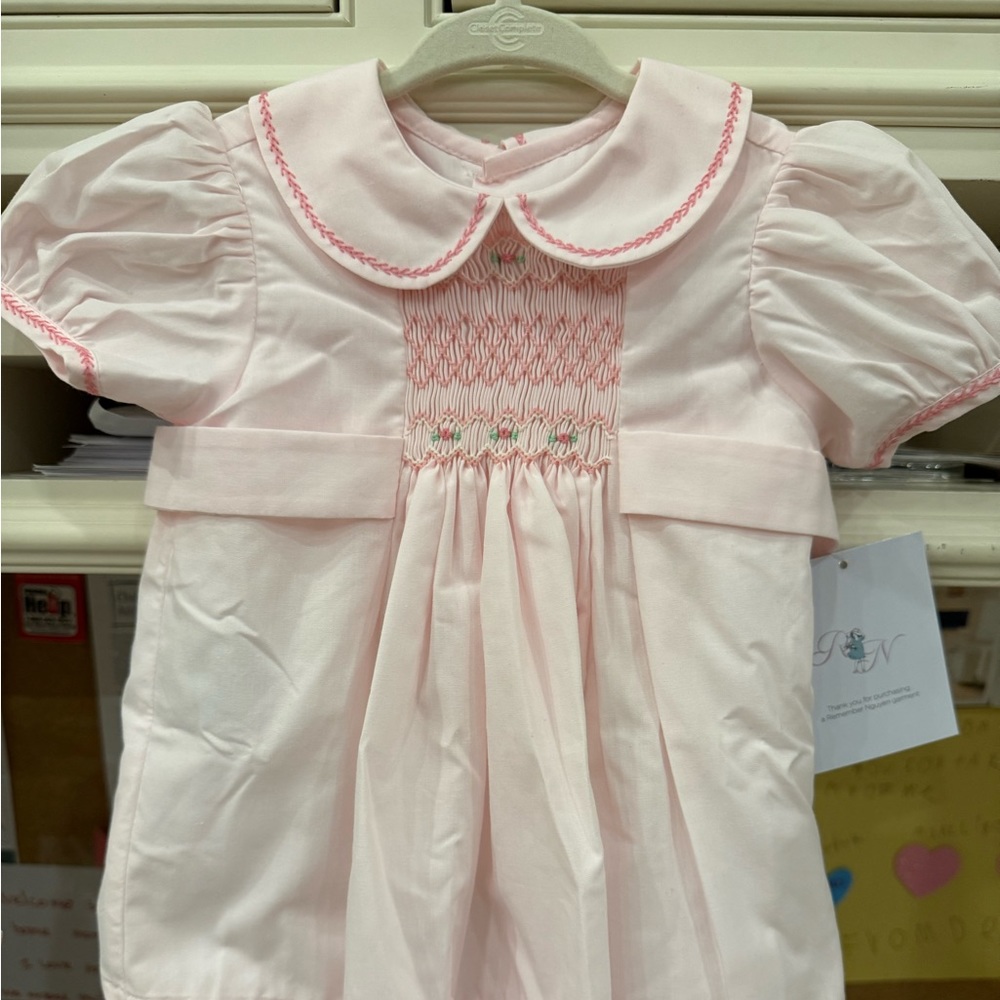 Remember Nguyen smocked Easter dress pink 18 m